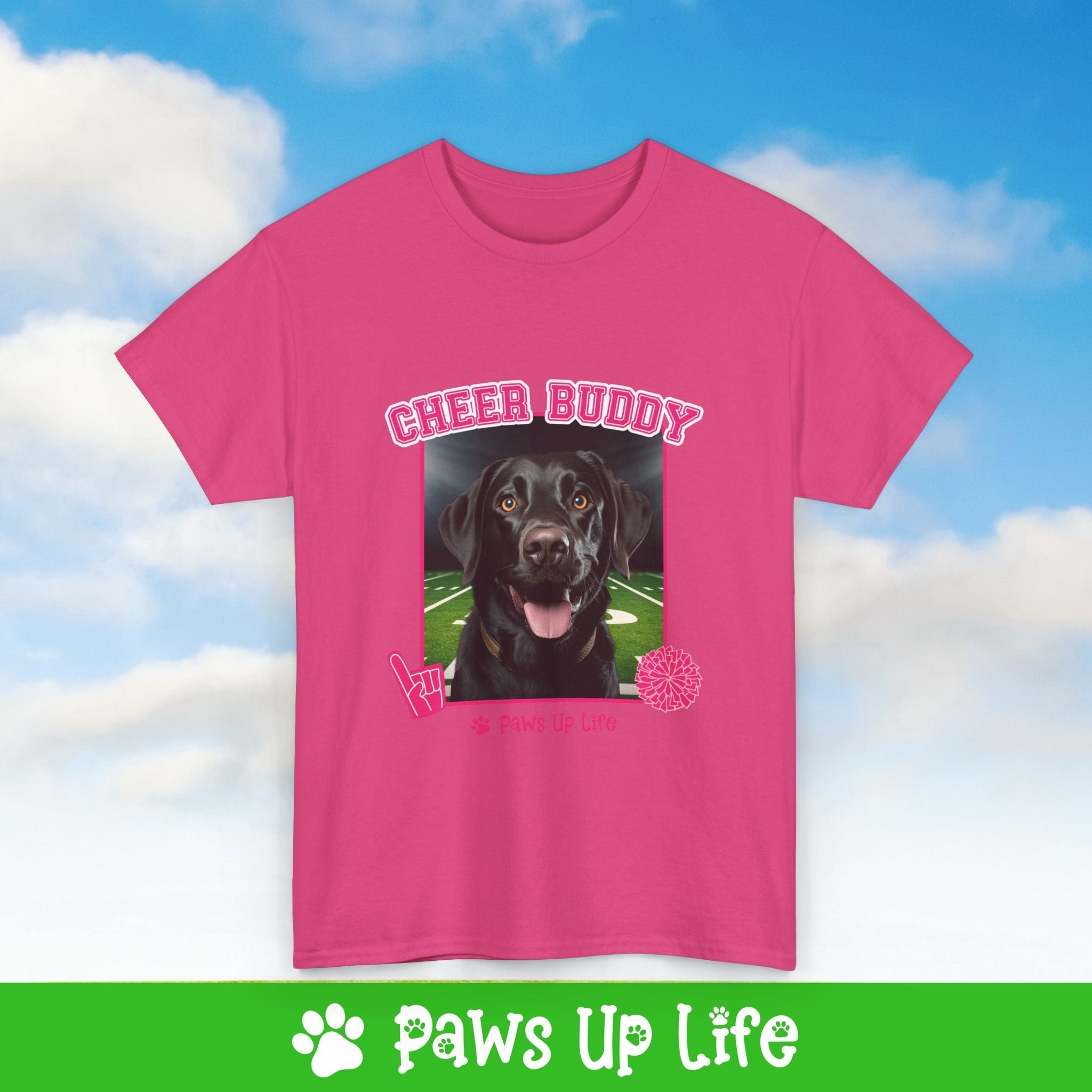 Labradore Retriever Black Lab Football Cheer Buddy Cheerleading Dog Tee, Shirt, Unisex Pet Lover Gift, Dog Mom Dad Tshirt, Animal Rescue Advocate, Cute Puppy Graphic Top Classic Collar | Paws Up Life, LLC