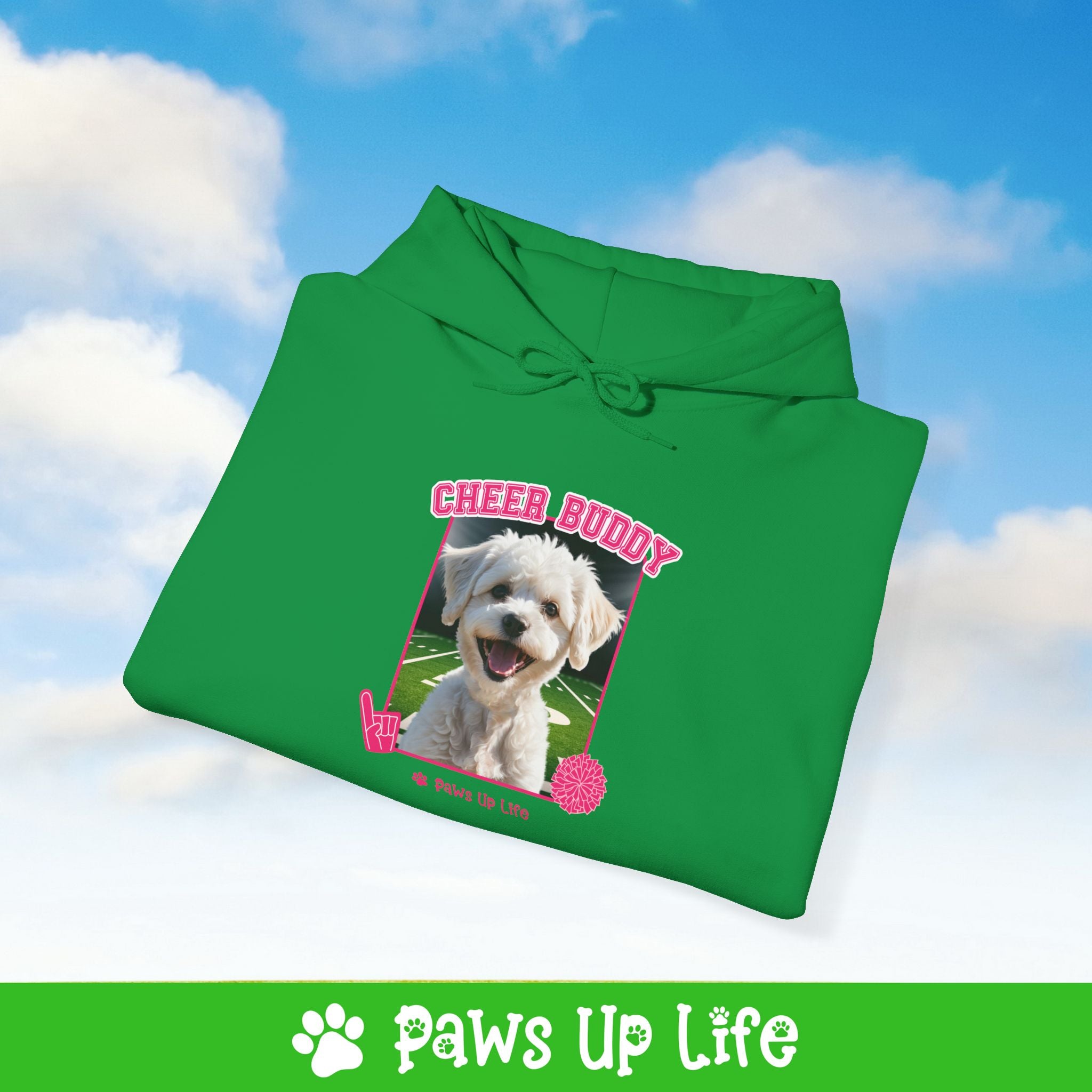 Bichons Frise Football Cheer Buddy Cheerleading Dog Unisex Hoodie Hooded Sweatshirt Classic Comfy Cotton | Paws Up Life, LLC