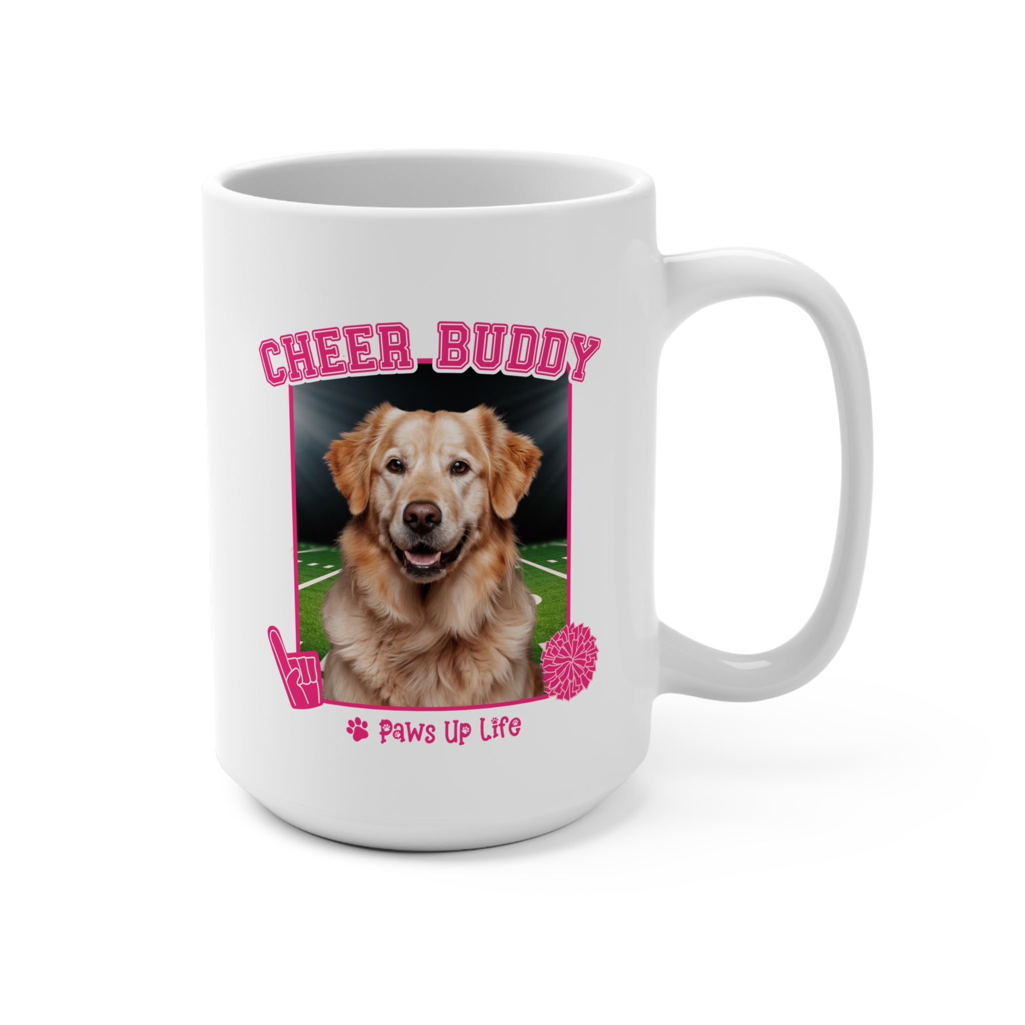 Golden Retriever Football Cheer Buddy Cheerleading Dog 15oz Large Coffee Mug Ceramic Drinkware Tea Washable | Paws Up Life, LLC