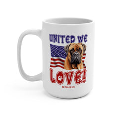 Bull Mastiff Dog United We Love 15oz Large Coffee Mug Ceramic Drinkware Tea Washable | Paws Up Life, LLC