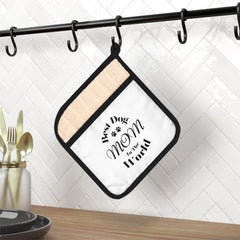 Best Dog Mom in the World Pot Holder: Cute Kitchen Accessory for Pet-Loving Homes - Pot Holder with Pocket