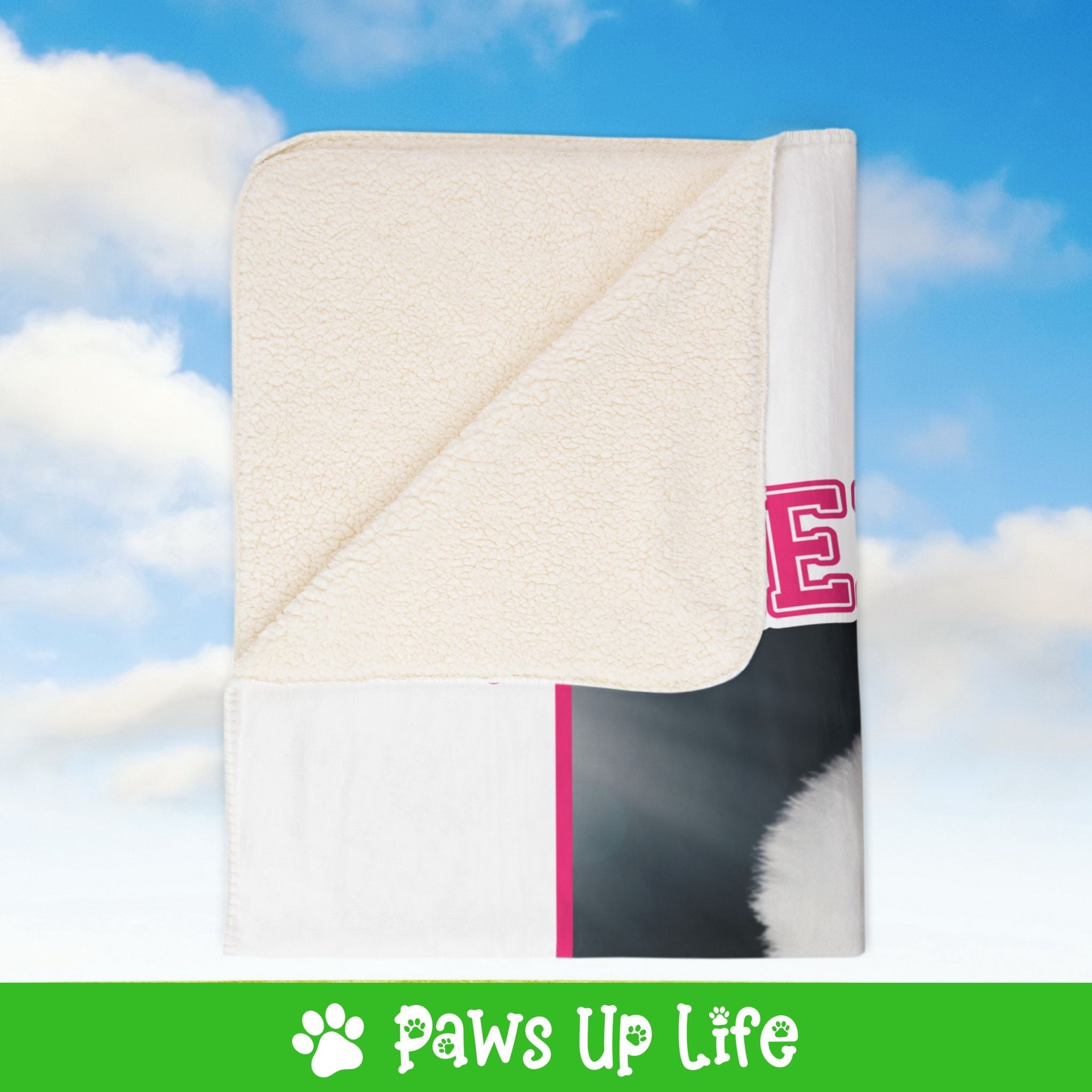 White Poodle Football Cheer Buddy Cheerleading Dog Fleece Sherpa Blanket - Perfect for Snuggling and Cozy Napping | Paws Up Life, LLC