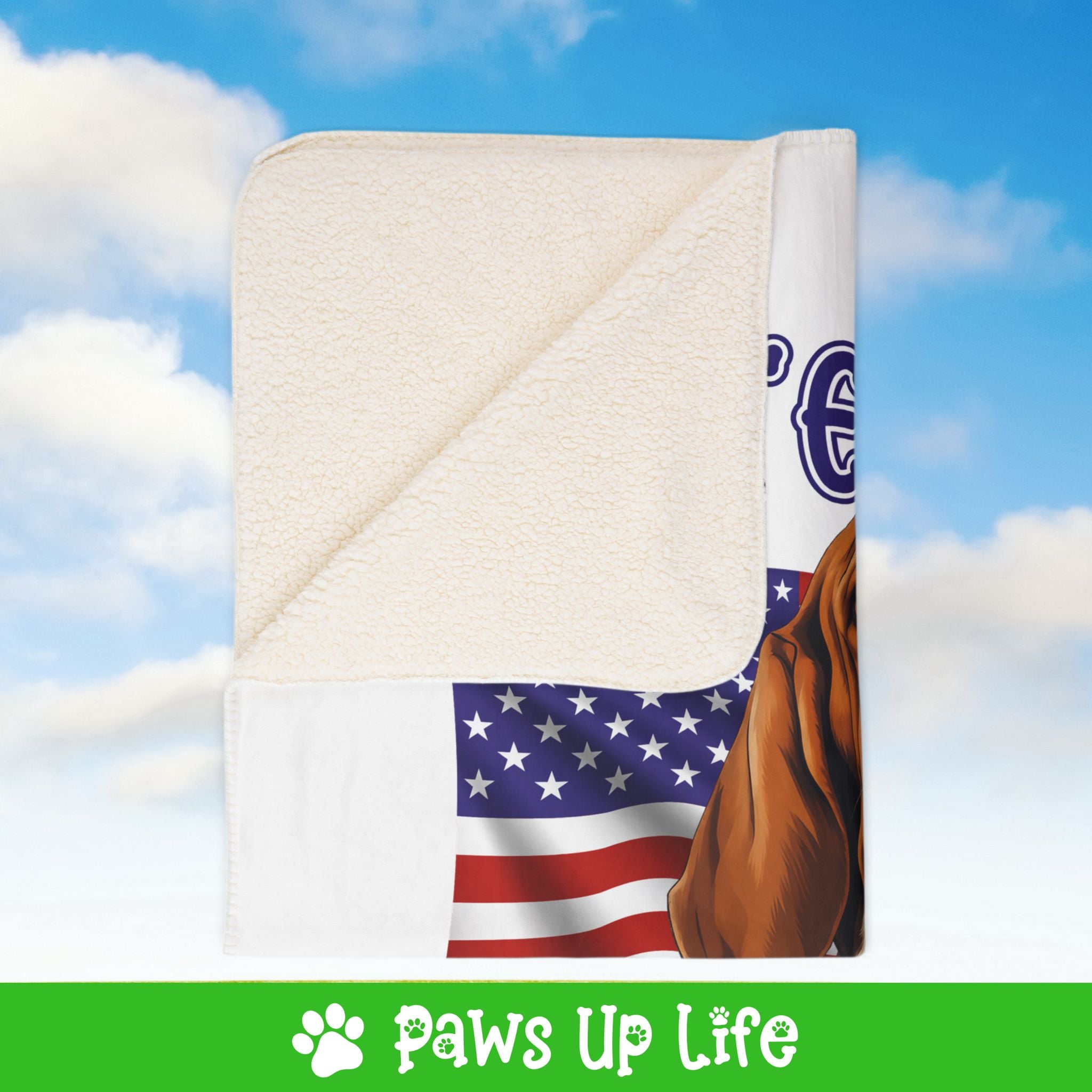 Basset Hound Dog United We Love Fleece Sherpa Blanket - Perfect for Snuggling and Cozy Napping | Paws Up Life, LLC