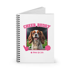 Cavalier King Charles Spaniel Football Cheer Buddy Cheerleading Dog Spiral Notebook for Office and Home - Ruled Line | Paws Up Life, LLC