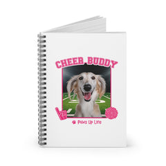 Saluki Football Cheer Buddy Cheerleading Dog Spiral Notebook for Office and Home - Ruled Line | Paws Up Life, LLC