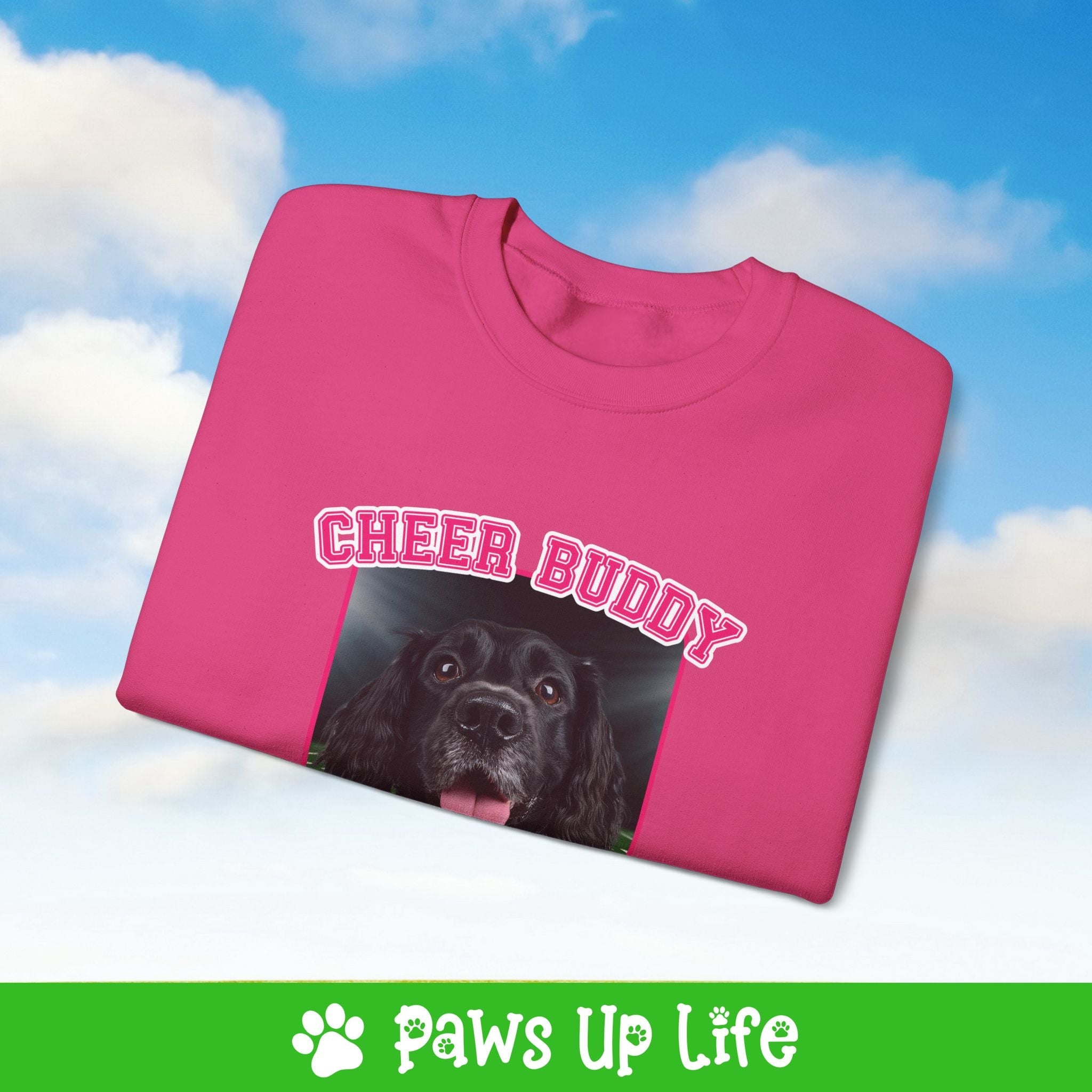 Boykin Spaniel Football Cheer Buddy Cheerleading Dog Crewneck Sweatshirt, Unisex Gift for Animal Lovers, Dog Mom Dad Sweatshirt, Cute Dog Lover Apparel, Fun Pet | Paws Up Life, LLC