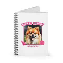 Pomeranian Football Cheer Buddy Cheerleading Dog Spiral Notebook for Office and Home - Ruled Line | Paws Up Life, LLC