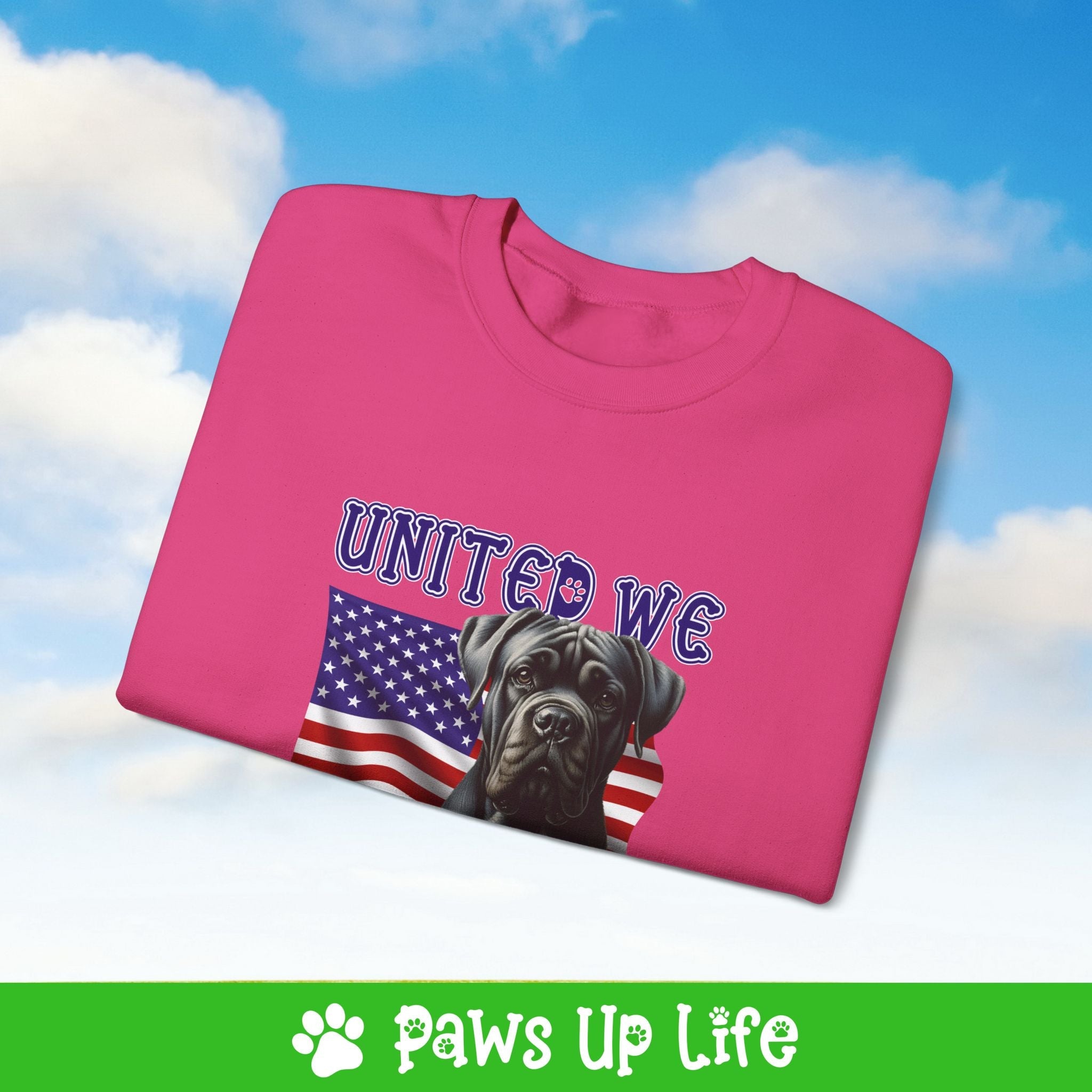 Cane Corso Dog United We Love Dog Crewneck Sweatshirt, Unisex Gift for Animal Lovers, Dog Mom Dad Sweatshirt, Cute Dog Lover Apparel, Fun Pet | Paws Up Life, LLC