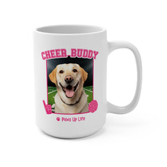 Labrador Retriever Yellow Lab Football Cheer Buddy Cheerleading Dog 15oz Large Coffee Mug Ceramic Drinkware Tea Washable