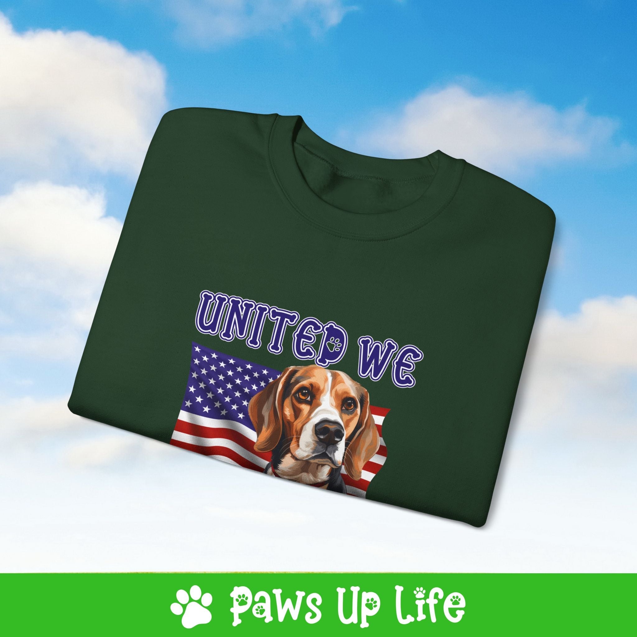 Beagle Dog United We Love Dog Crewneck Sweatshirt, Unisex Gift for Animal Lovers, Dog Mom Dad Sweatshirt, Cute Dog Lover Apparel, Fun Pet | Paws Up Life, LLC