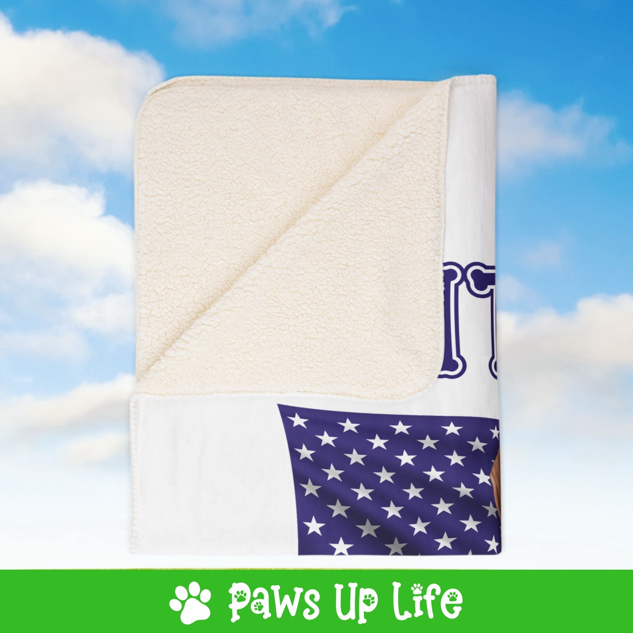 Dogeus de Bordeax Dog United We Love Fleece Sherpa Blanket - Perfect for Snuggling and Cozy Napping | Paws Up Life, LLC