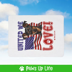 Miniature Pinscher Dog United We Love Fleece Sherpa Blanket - Perfect for Snuggling and Cozy Napping | Paws Up Life, LLC