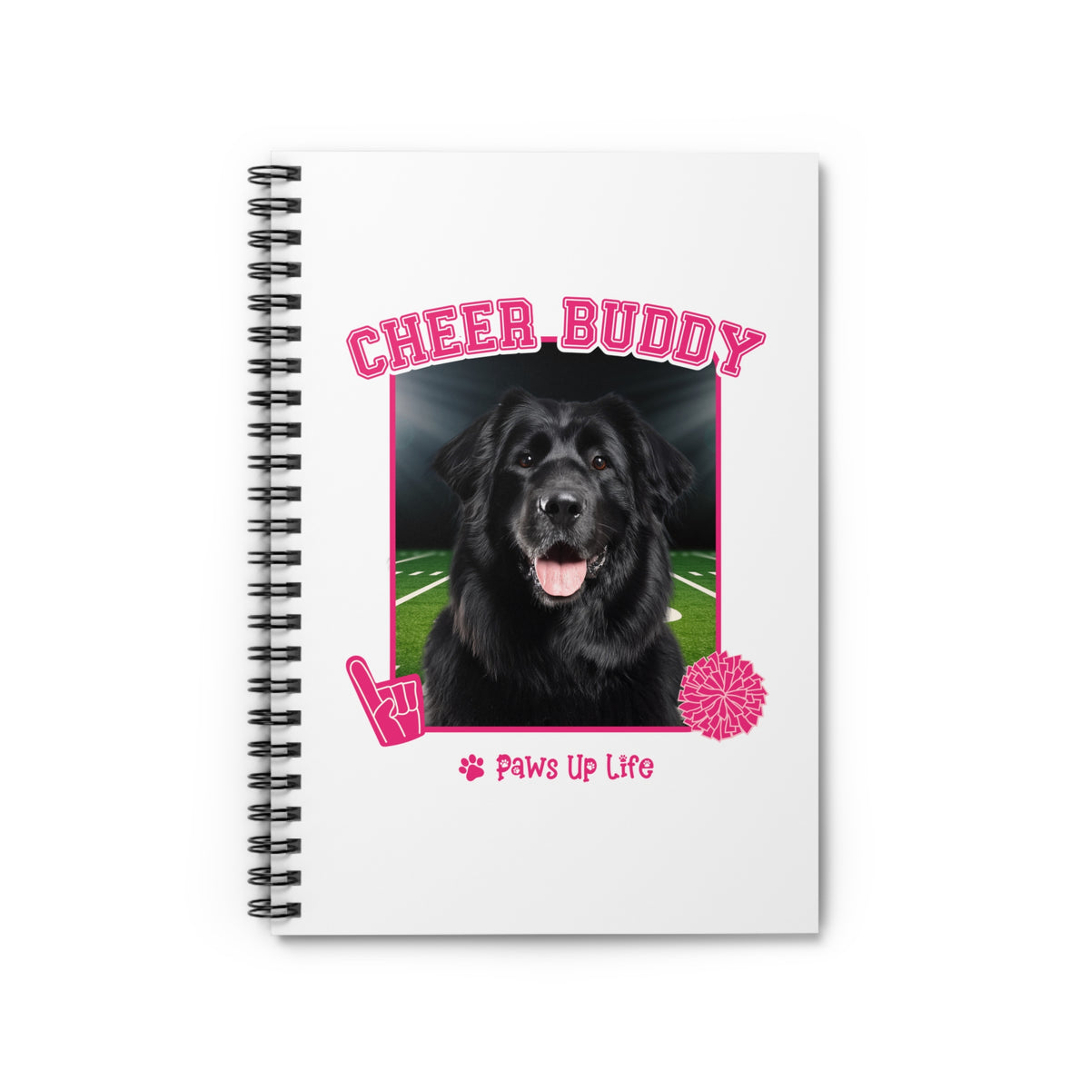 Great Pyrenes Football Cheer Buddy Cheerleading Dog Spiral Notebook for Office and Home - Ruled Line | Paws Up Life, LLC