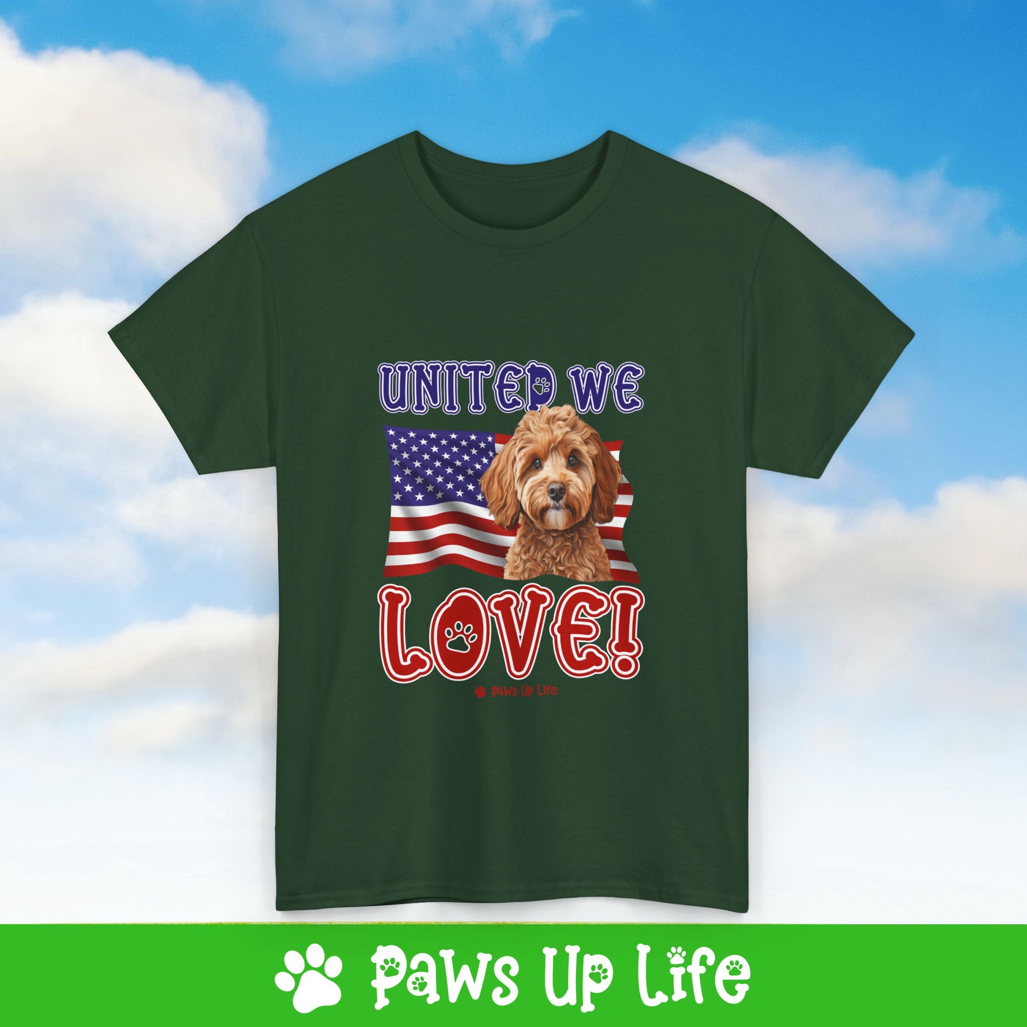 Cavoodle Dog United We Love Dog Tee, Shirt, Unisex Pet Lover Gift, Dog Mom Dad Tshirt, Animal Rescue Advocate, Cute Puppy Graphic Top Classic Collar | Paws Up Life, LLC