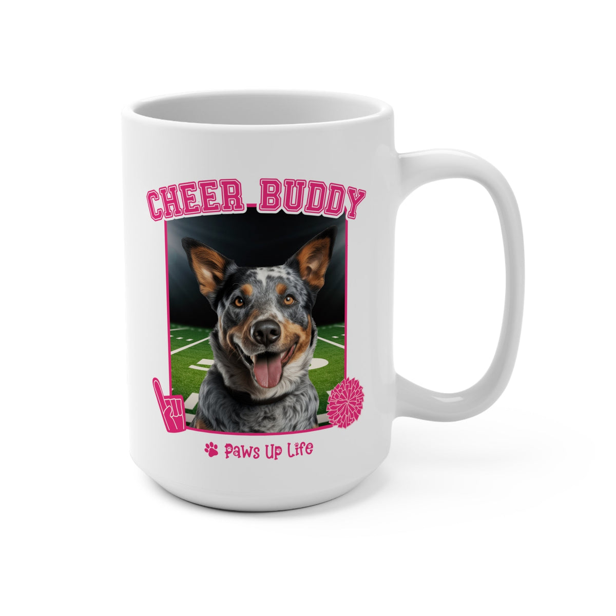 Australian Cattle Dog Cheer Buddy Cheerleading Dog 15oz Large Coffee Mug Ceramic Drinkware Tea Washable