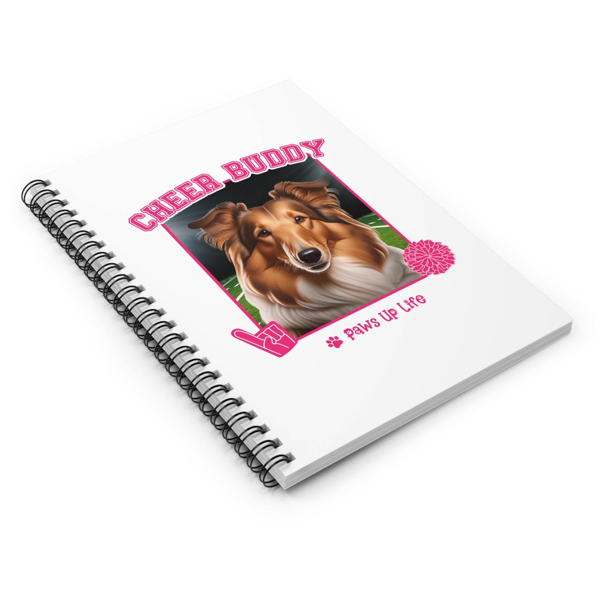 Collie Football Cheer Buddy Cheerleading Dog Spiral Notebook for Office and Home - Ruled Line | Paws Up Life, LLC