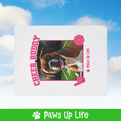 Boxer Football Cheer Buddy Cheerleading Dog Fleece Sherpa Blanket - Perfect for Snuggling and Cozy Napping | Paws Up Life, LLC