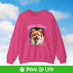 Pomeranian Football Cheer Buddy Cheerleading Dog Crewneck Sweatshirt, Unisex Gift for Animal Lovers, Dog Mom Dad Sweatshirt, Cute Dog Lover Apparel, Fun Pet | Paws Up Life, LLC