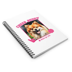 Pomeranian Football Cheer Buddy Cheerleading Dog Spiral Notebook for Office and Home - Ruled Line | Paws Up Life, LLC