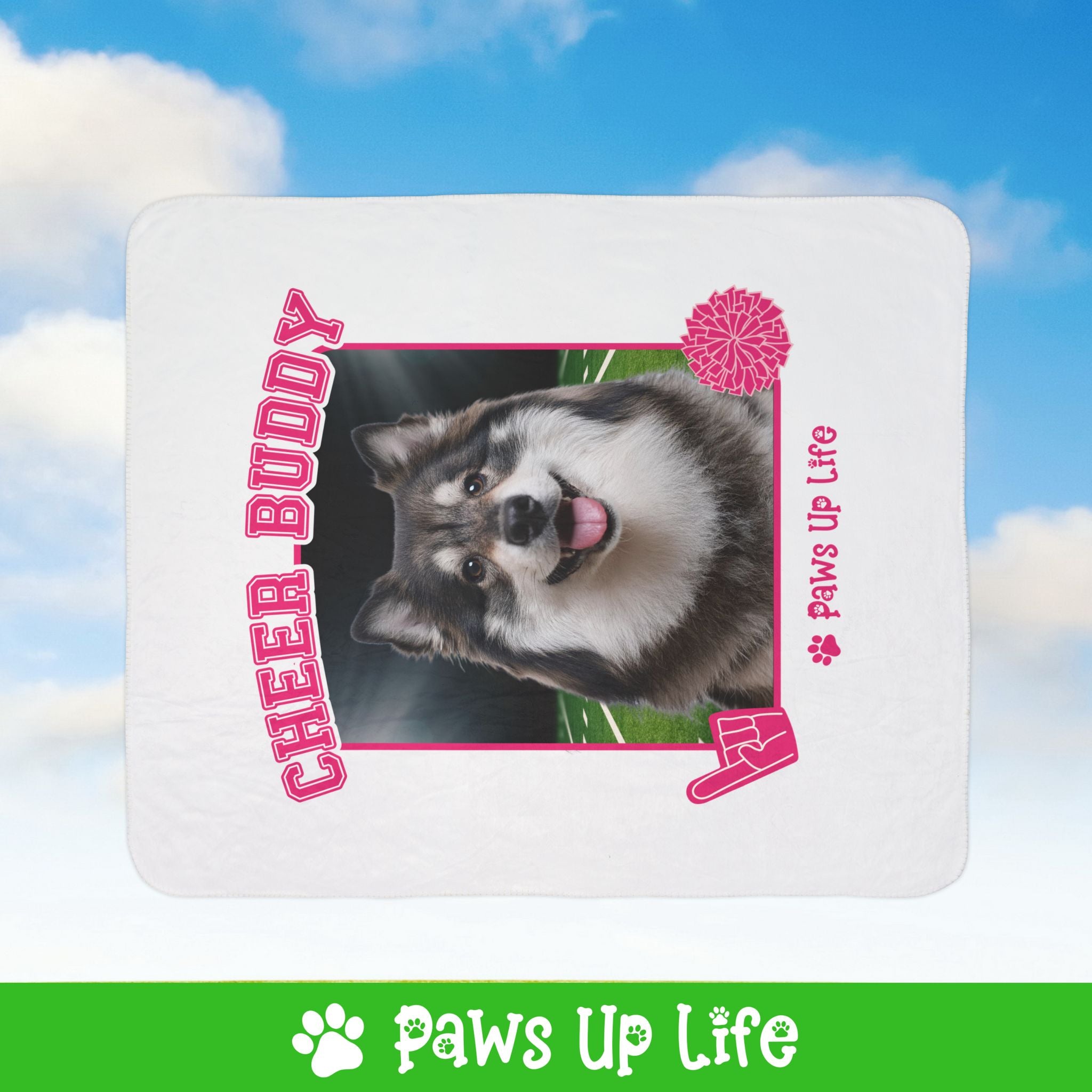 Finnish Lapphund Football Cheer Buddy Cheerleading Dog Fleece Sherpa Blanket - Perfect for Snuggling and Cozy Napping | Paws Up Life, LLC