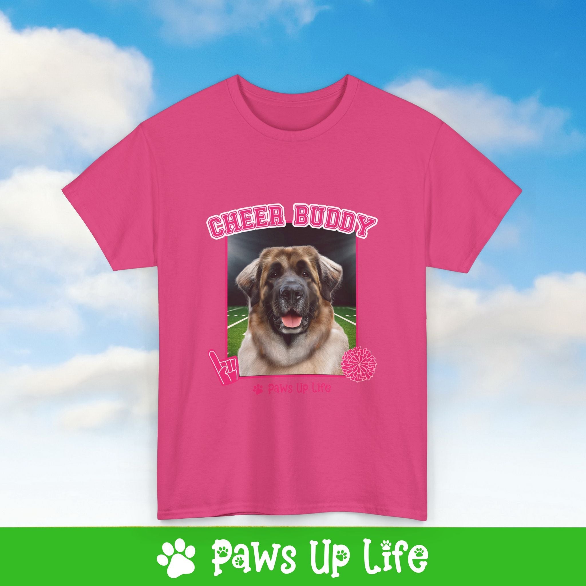 Leonberger Football Cheer Buddy Cheerleading Dog Tee, Shirt, Unisex Pet Lover Gift, Dog Mom Dad Tshirt, Animal Rescue Advocate, Cute Puppy Graphic Top Classic Collar | Paws Up Life, LLC