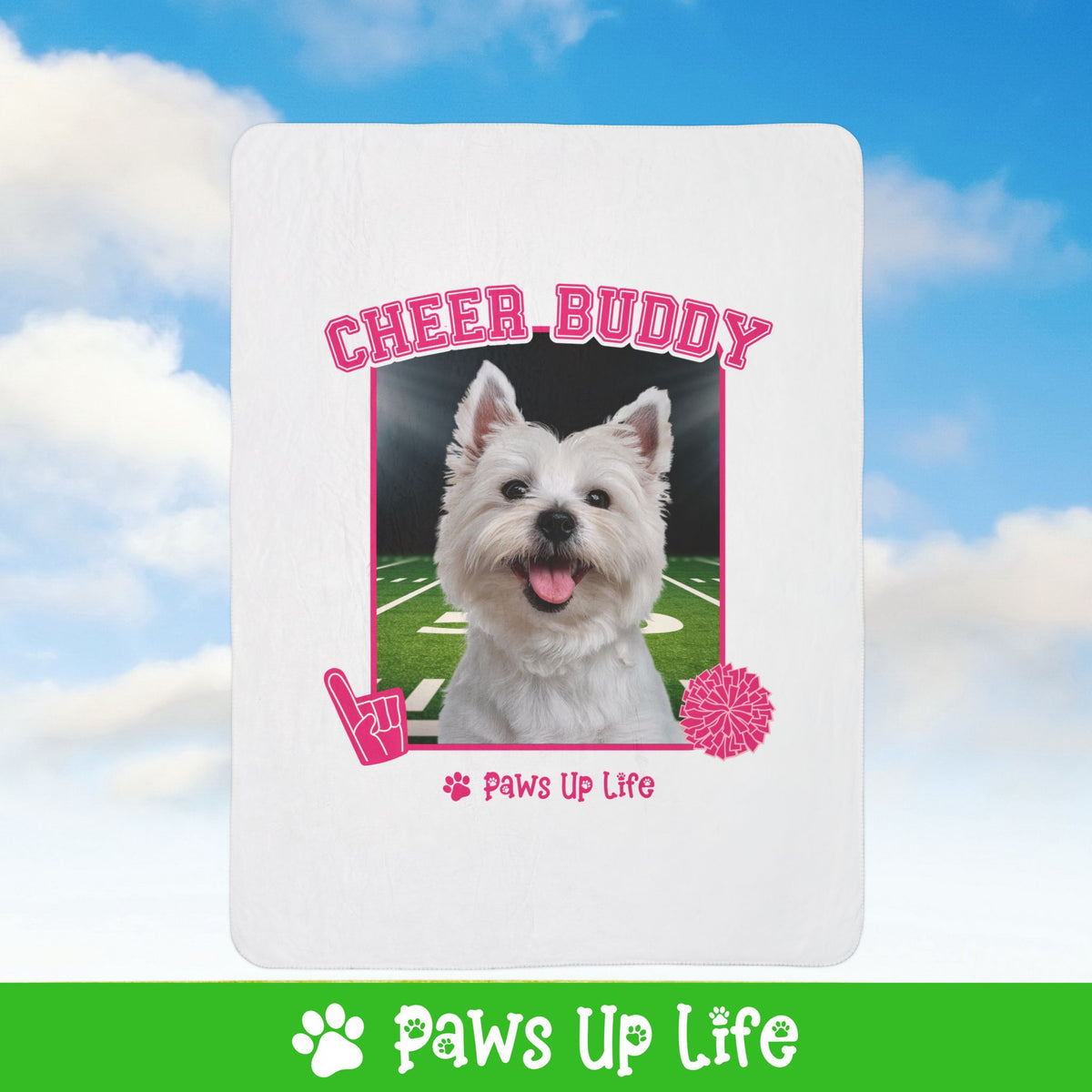 Norwich Terrier Football Cheer Buddy Cheerleading Dog Fleece Sherpa Blanket - Perfect for Snuggling and Cozy Napping | Paws Up Life, LLC