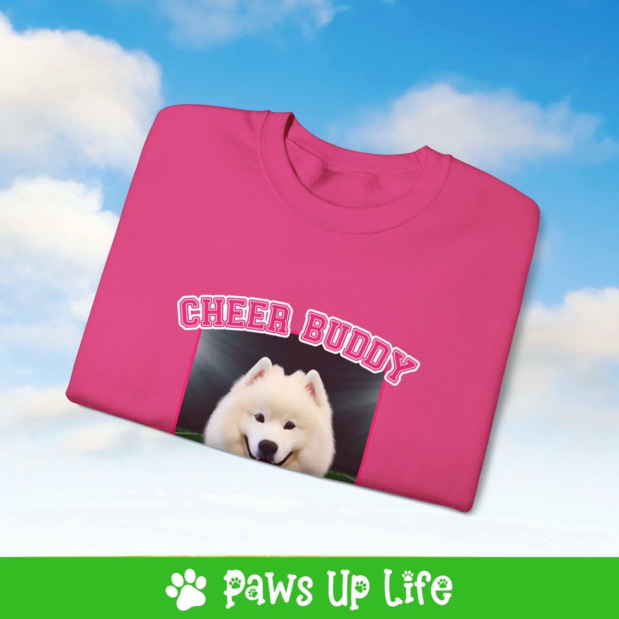 Samoyed Football Cheer Buddy Cheerleading Dog Crewneck Sweatshirt, Unisex Gift for Animal Lovers, Dog Mom Dad Sweatshirt, Cute Dog Lover Apparel, Fun Pet | Paws Up Life, LLC