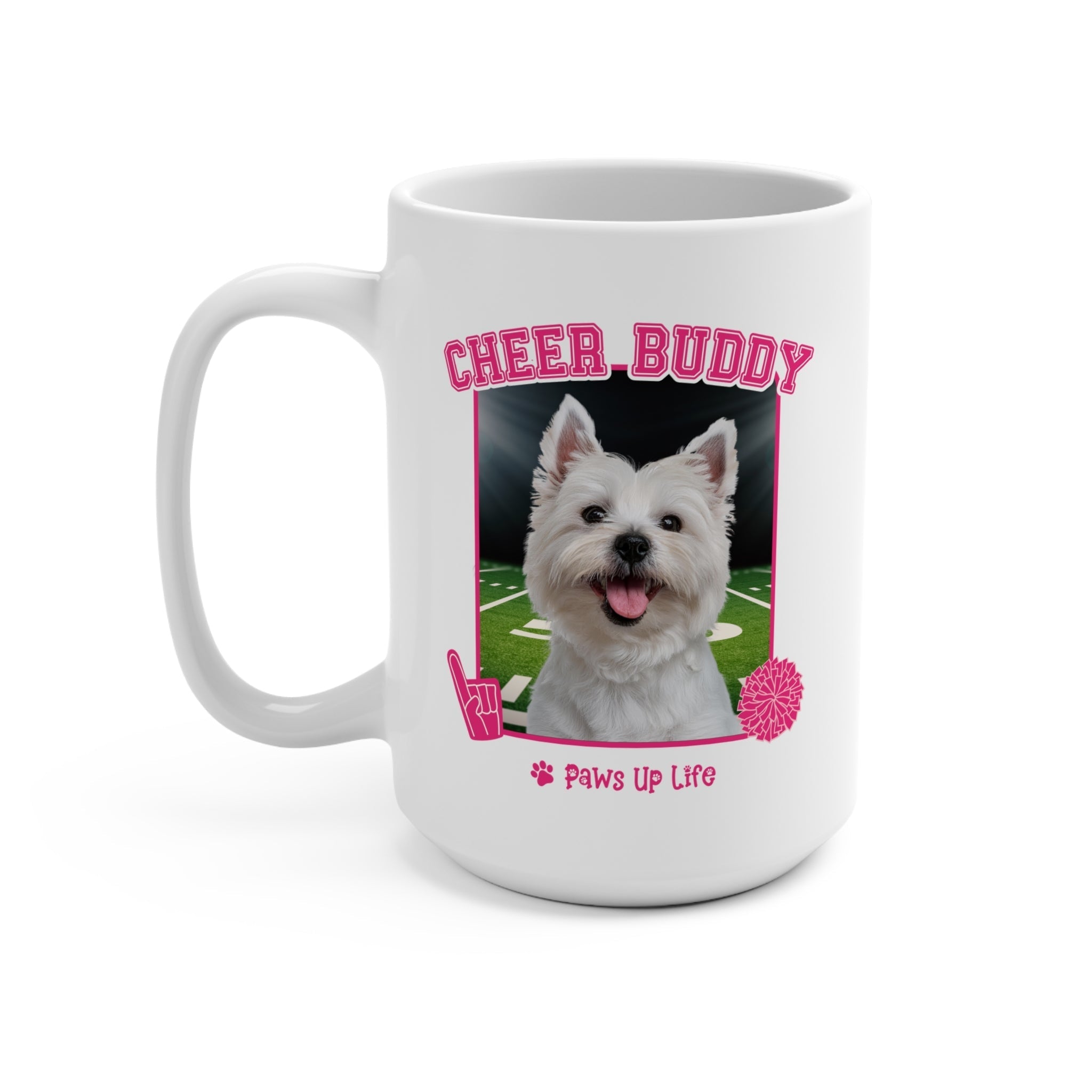 Norwich Terrier Football Cheer Buddy Cheerleading Dog 15oz Large Coffee Mug Ceramic Drinkware Tea Washable | Paws Up Life, LLC