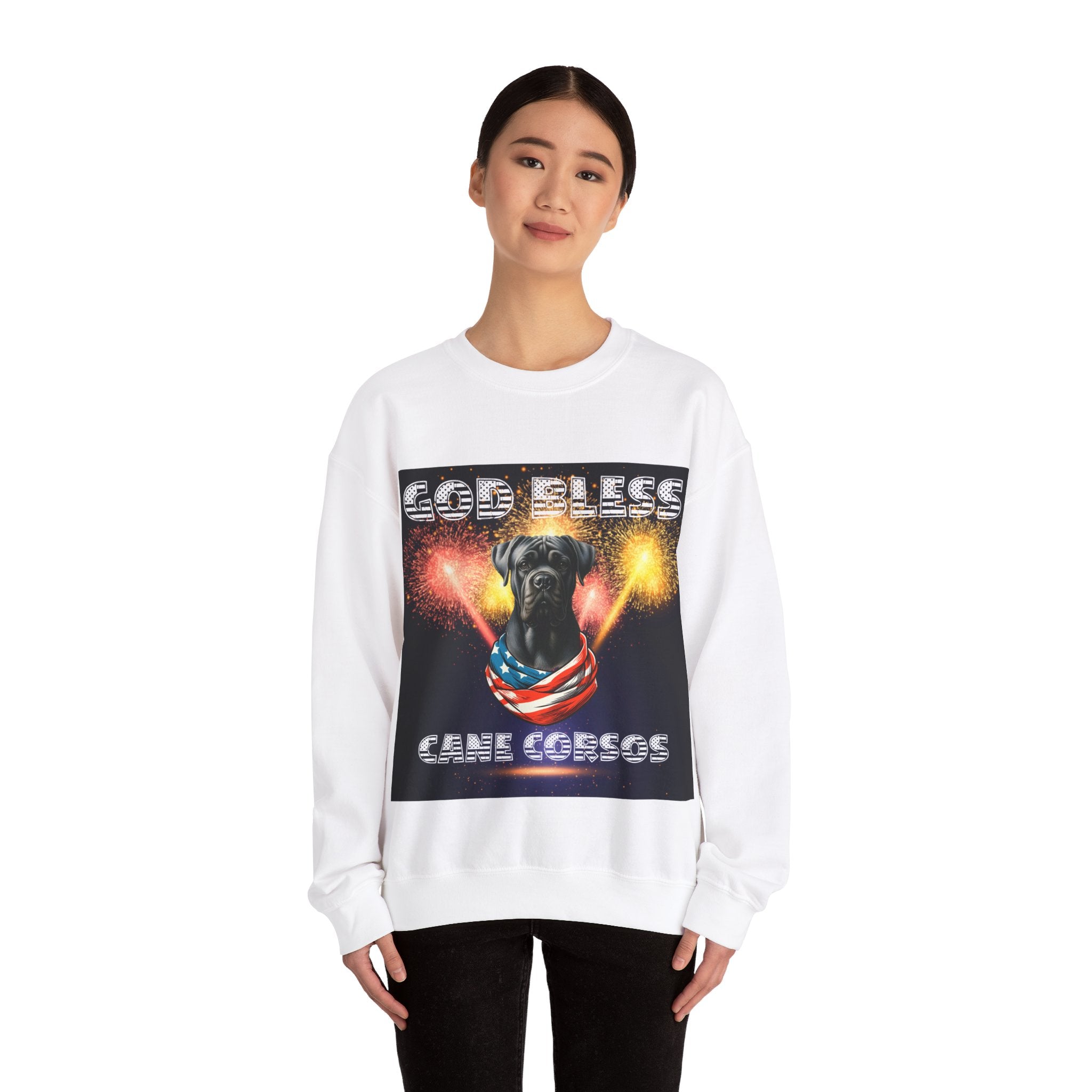 God Bless Cane Corso Patriotic Unisex Sweatshirt Heavy Blend™ Crewneck