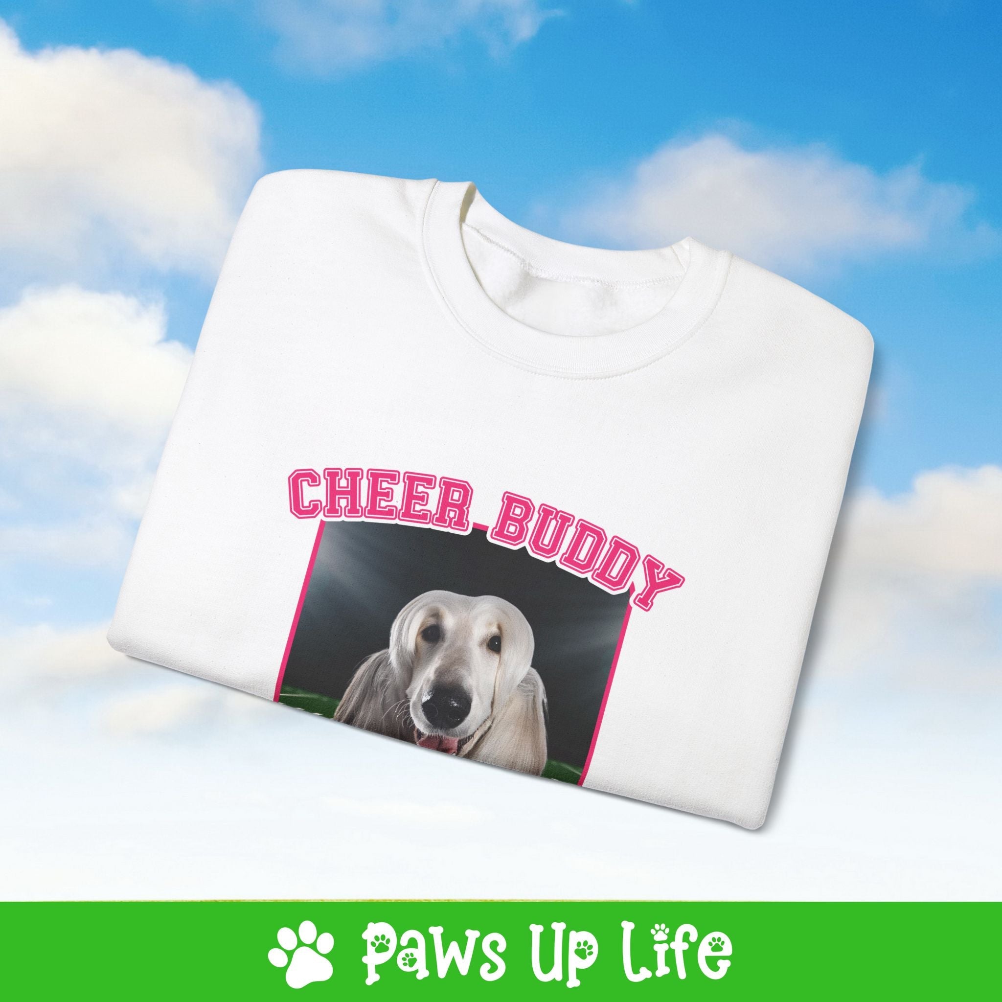 Akita Cheer Buddy Cheerleading Dog Crewneck Sweatshirt, Unisex Gift for Animal Lovers, Dog Mom Dad Sweatshirt, Cute Dog Lover Apparel, Fun Pet | Paws Up Life, LLC