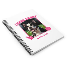 Boston Terrier Football Cheer Buddy Cheerleading Dog Spiral Notebook for Office and Home - Ruled Line | Paws Up Life, LLC