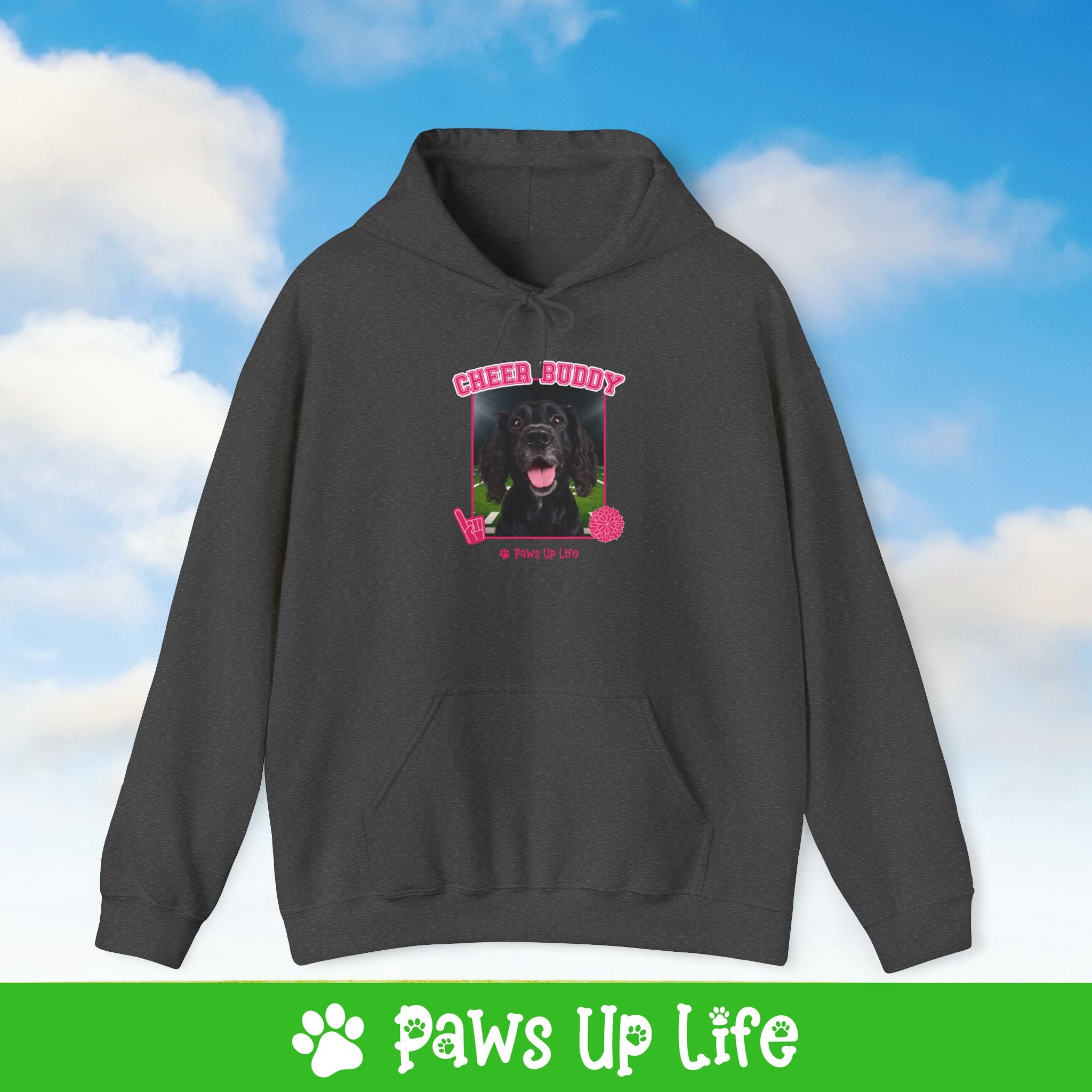 Boykin Spaniel Football Cheer Buddy Cheerleading Dog Unisex Hoodie Hooded Sweatshirt Classic Comfy Cotton | Paws Up Life, LLC