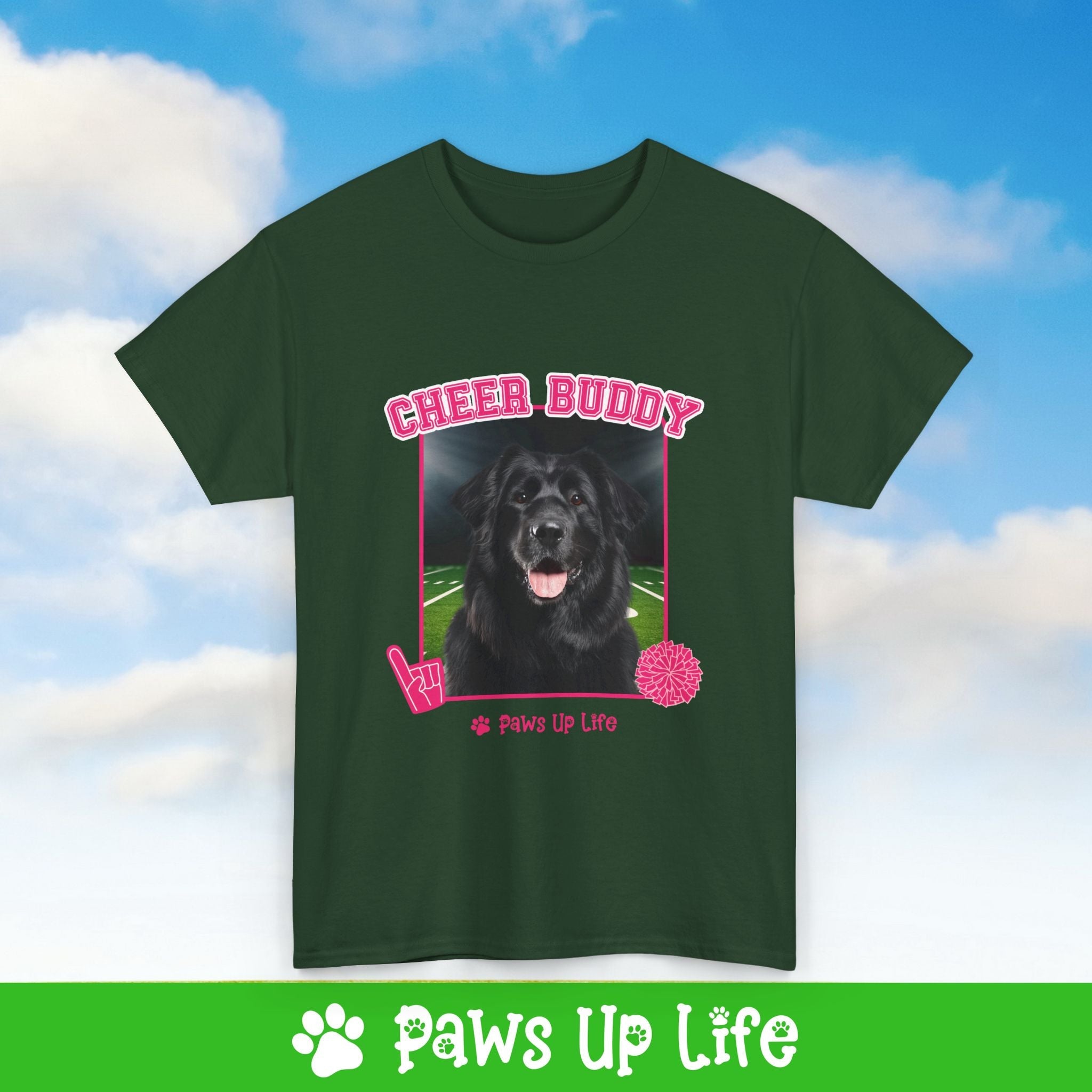 Great Pyrenees Football Cheer Buddy Cheerleading Dog Tee, Shirt, Unisex Pet Lover Gift, Dog Mom Dad Tshirt, Animal Rescue Advocate, Cute Puppy Graphic Top Classic Collar | Paws Up Life, LLC