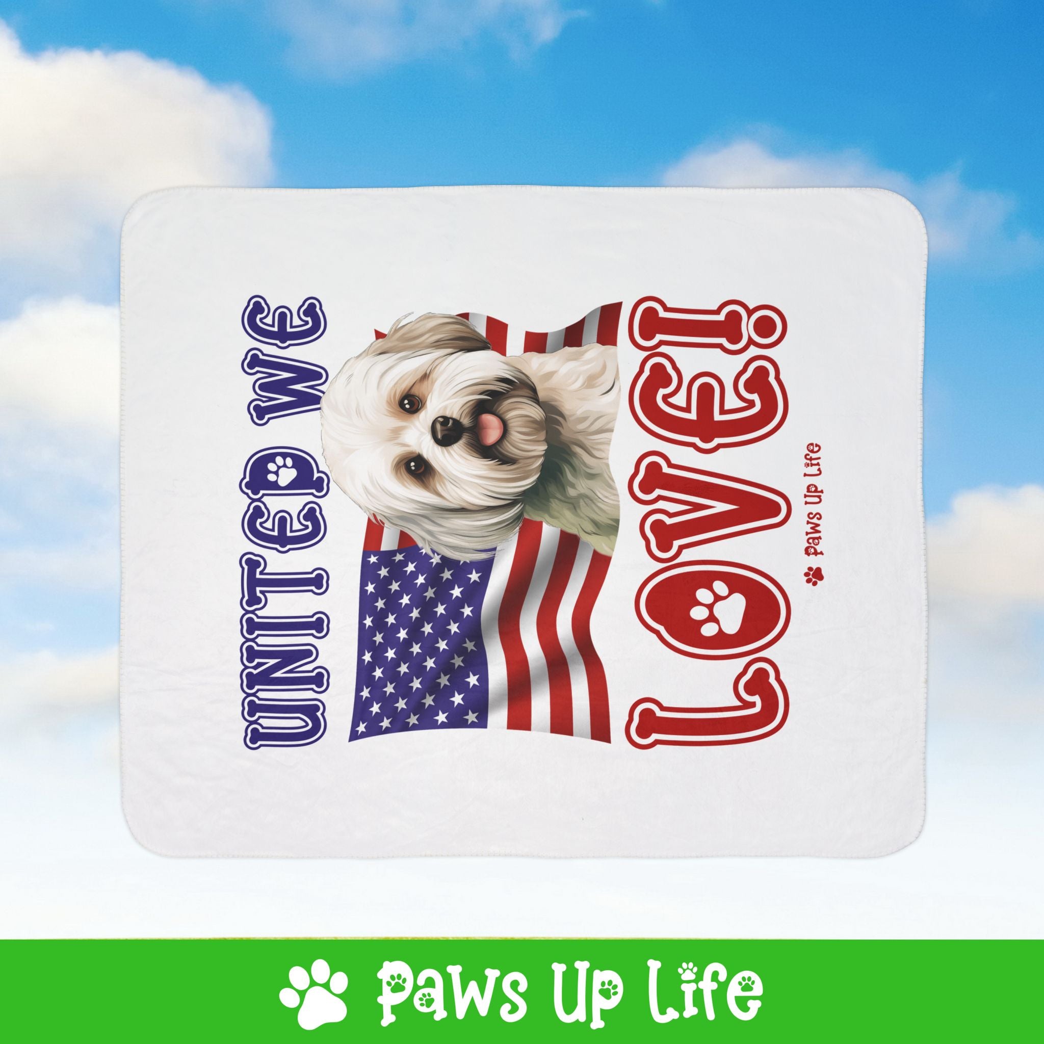 Maltese Dog United We Love Fleece Sherpa Blanket - Perfect for Snuggling and Cozy Napping | Paws Up Life, LLC