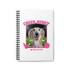 Saluki Football Cheer Buddy Cheerleading Dog Spiral Notebook for Office and Home - Ruled Line | Paws Up Life, LLC