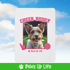 Biewer Terrier Football Cheer Buddy Cheerleading Dog Fleece Sherpa Blanket - Perfect for Snuggling and Cozy Napping | Paws Up Life, LLC