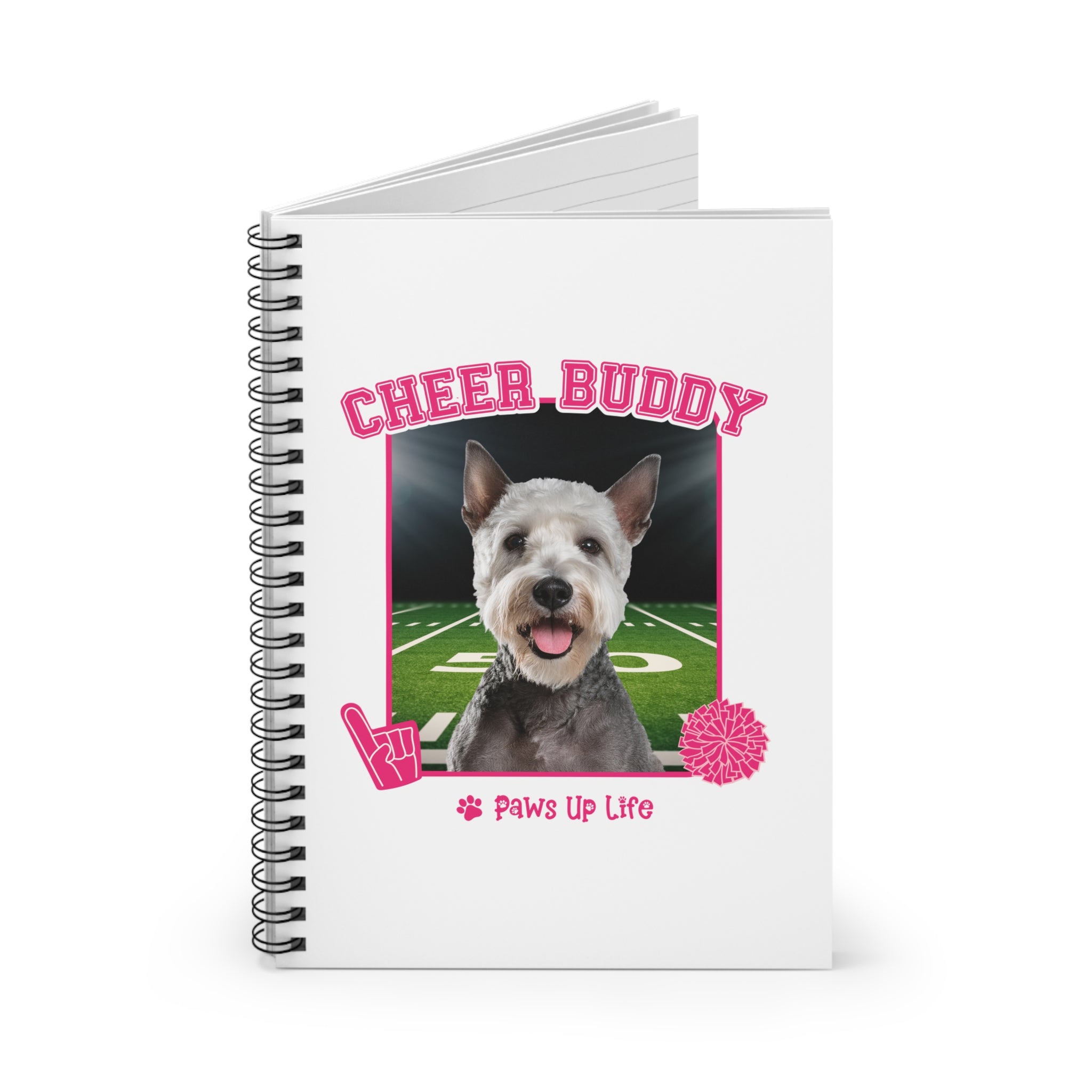 Bedington Terrier Cheer Buddy Cheerleading Dog Spiral Notebook for Office and Home - Ruled Line | Paws Up Life, LLC