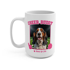 Bassett Hound Cheer Buddy Cheerleading Dog 15oz Large Coffee Mug Ceramic Drinkware Tea Washable