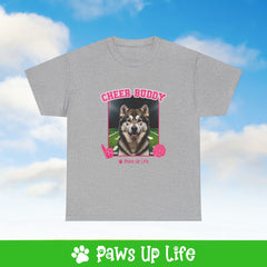 Alaskan Malamute Cheer Buddy Cheerleading Dog Tee, Shirt, Unisex Pet Lover Gift, Dog Mom Dad Tshirt, Animal Rescue Advocate, Cute Puppy Graphic Top Classic Collar