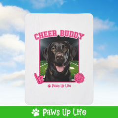 Labrador Retriever Black Lab Football Cheer Buddy Cheerleading Dog Fleece Sherpa Blanket - Perfect for Snuggling and Cozy Napping | Paws Up Life, LLC