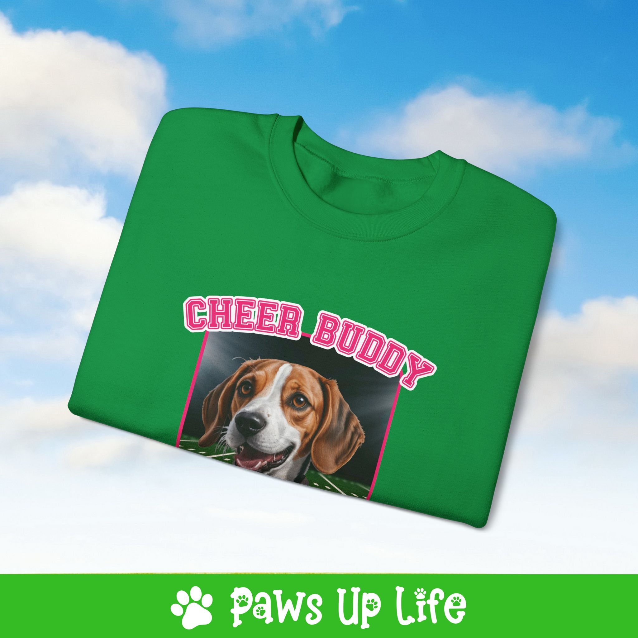 Bernese Mountain Dog Football Cheer Buddy Cheerleading Dog Crewneck Sweatshirt, Unisex Gift for Animal Lovers, Dog Mom Dad Sweatshirt, Cute Dog Lover Apparel, Fun Pet | Paws Up Life, LLC