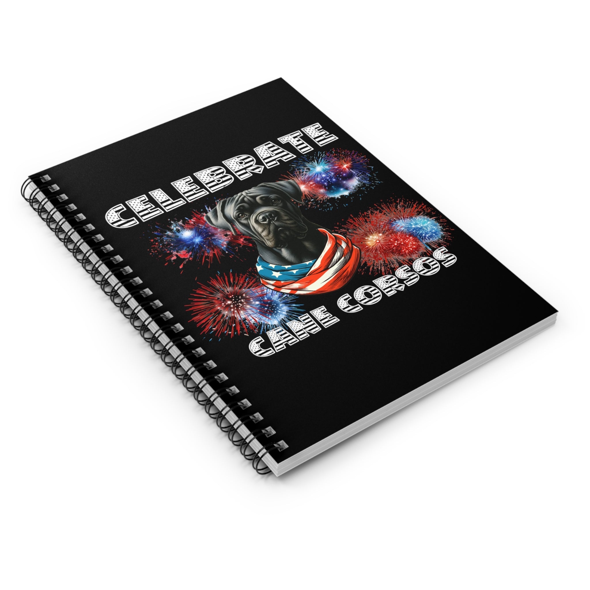 Celebrate Cane Corso Dog Patriotic Spiral Notebook - Ruled Line | Paws Up Life, LLC