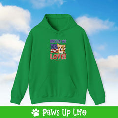 Pembroke Welsh Corgi Dog United We Love Unisex Hoodie Hooded Sweatshirt Classic Comfy Cotton | Paws Up Life, LLC