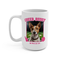 Fox Terrier Football Cheer Buddy Cheerleading Dog 15oz Large Coffee Mug Ceramic Drinkware Tea Washable | Paws Up Life, LLC