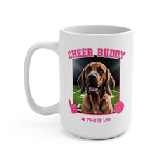 Bloodhound Football Cheer Buddy Cheerleading Dog 15oz Large Coffee Mug Ceramic Drinkware Tea Washable | Paws Up Life, LLC