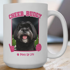 Black Lhasa Apso Football Cheer Buddy Cheerleading Dog 15oz Large Coffee Mug Ceramic Drinkware Tea Washable | Paws Up Life, LLC