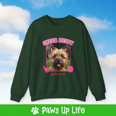 Cairn Terrier Football Cheer Buddy Cheerleading Dog Crewneck Sweatshirt, Unisex Gift for Animal Lovers, Dog Mom Dad Sweatshirt, Cute Dog Lover Apparel, Fun Pet | Paws Up Life, LLC