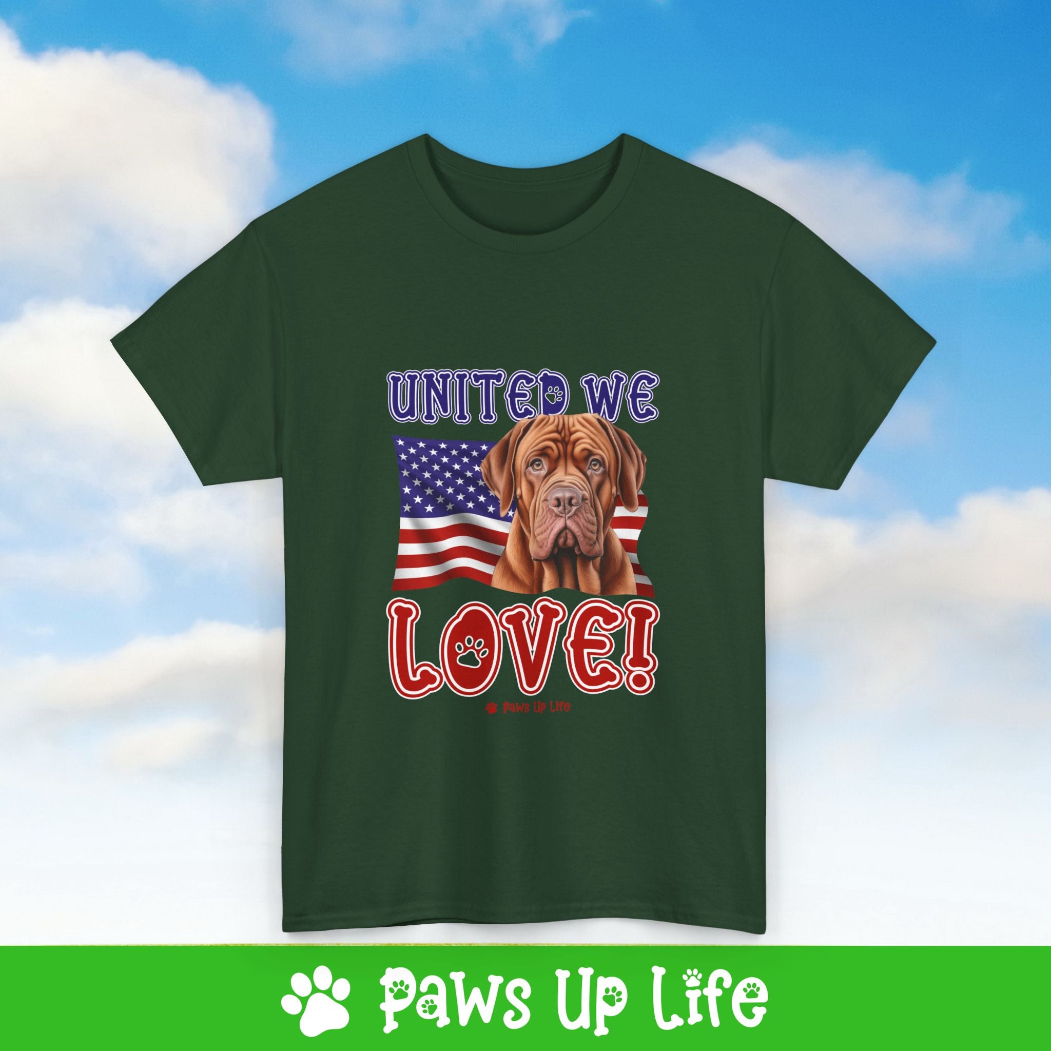 Dogeus de Bordeax Dog United We Love Dog Tee, Shirt, Unisex Pet Lover Gift, Dog Mom Dad Tshirt, Animal Rescue Advocate, Cute Puppy Graphic Top Classic Collar | Paws Up Life, LLC