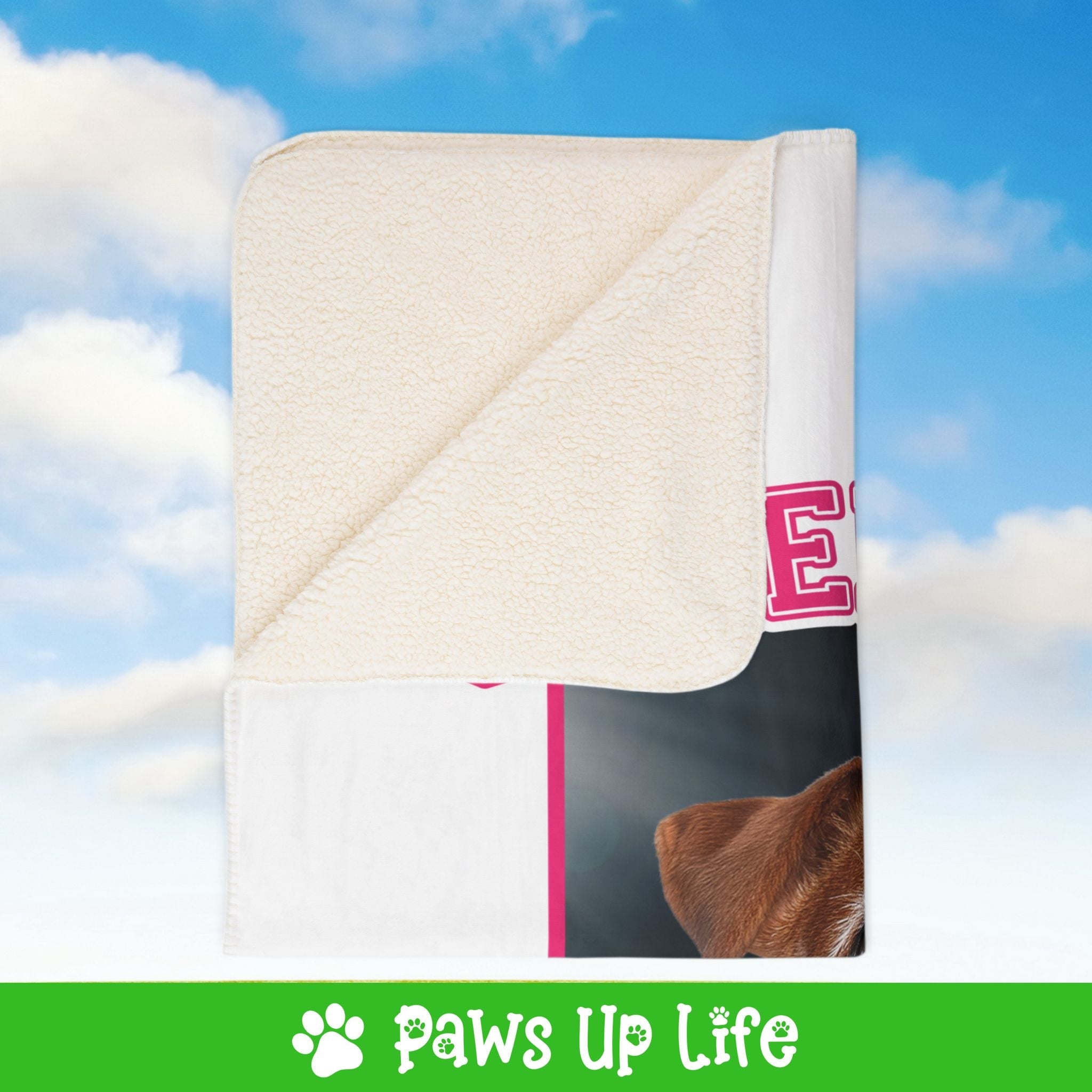 White Russell Terrier Football Cheer Buddy Cheerleading Dog Fleece Sherpa Blanket - Perfect for Snuggling and Cozy Napping | Paws Up Life, LLC