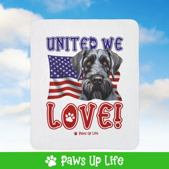 Giant Schnauzer Dog United We Love Fleece Sherpa Blanket - Perfect for Snuggling and Cozy Napping | Paws Up Life, LLC